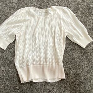 Loft short sleeved sweater cream color